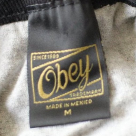 Obey Propaganda Dewallen Baseball Raglan Tee Gray Size Medium - Picture 4 of 5